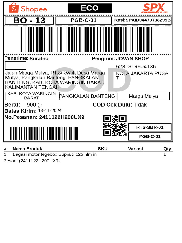 Label Pengiriman | PDF