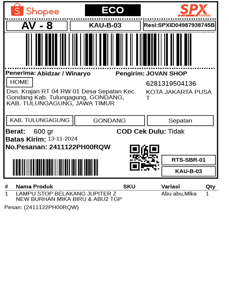 Label Pengiriman | PDF