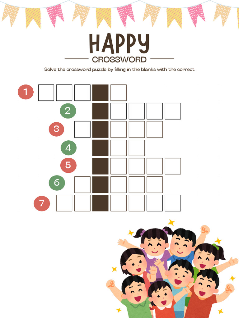 Christmas Crossword Worksheet In Brown Red Green And Yellow Retro