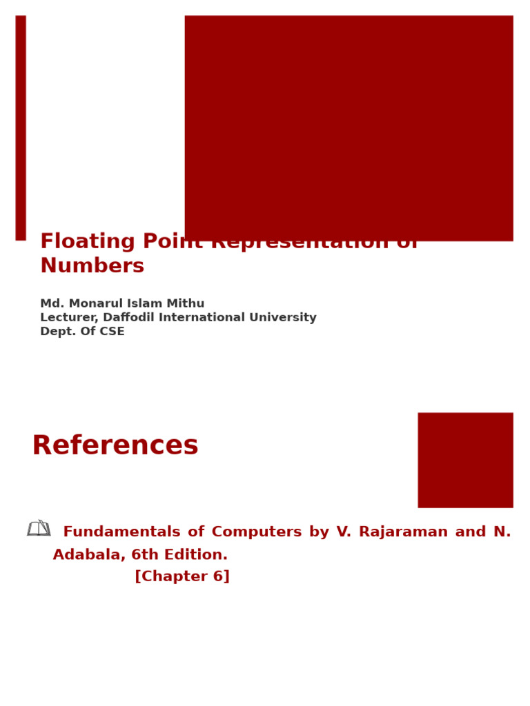 L-5 Floating Point Representation of Numbers | PDF | Numbers | Bit