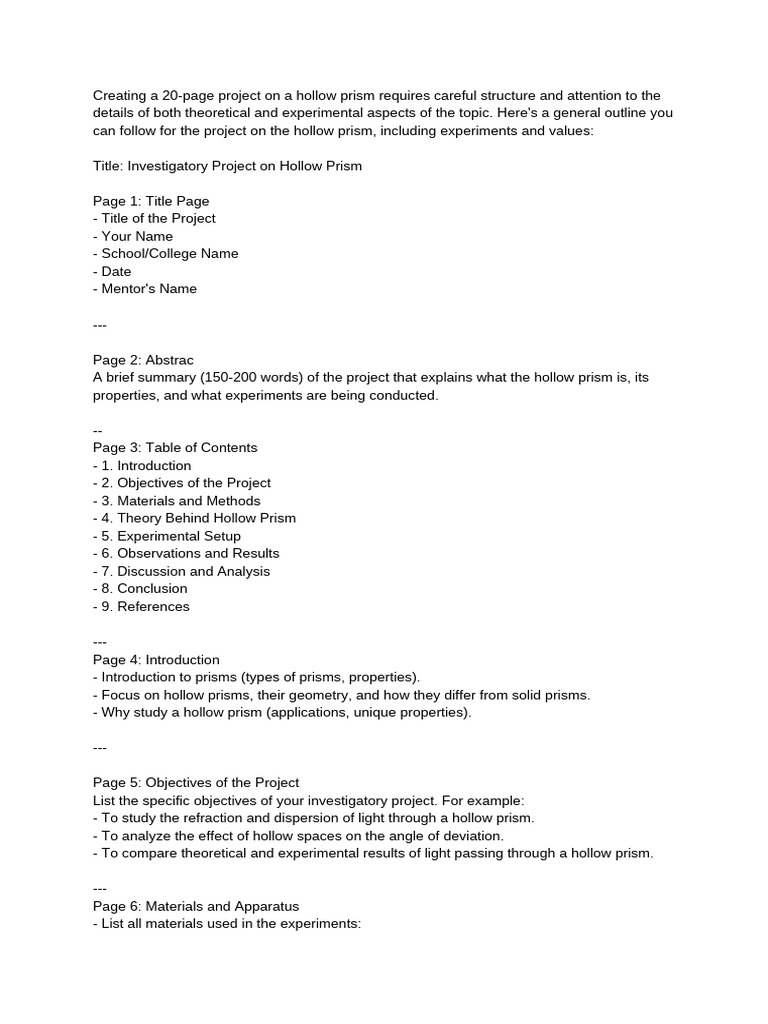 Phys Invesgatory Project | PDF | Refraction | Optics