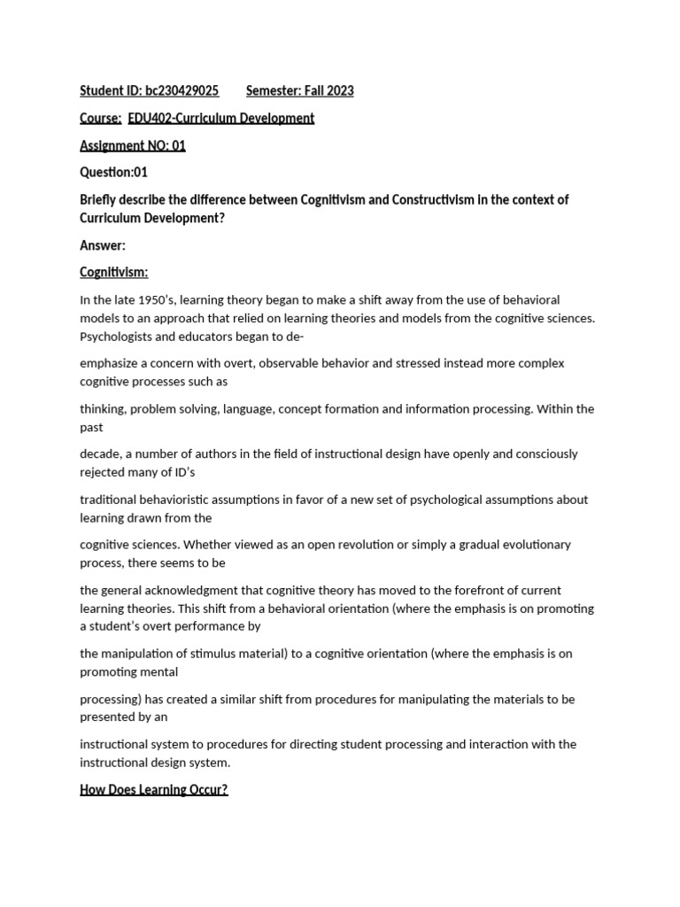 Document (4) | PDF | Constructivism (Philosophy Of Education) | Learning