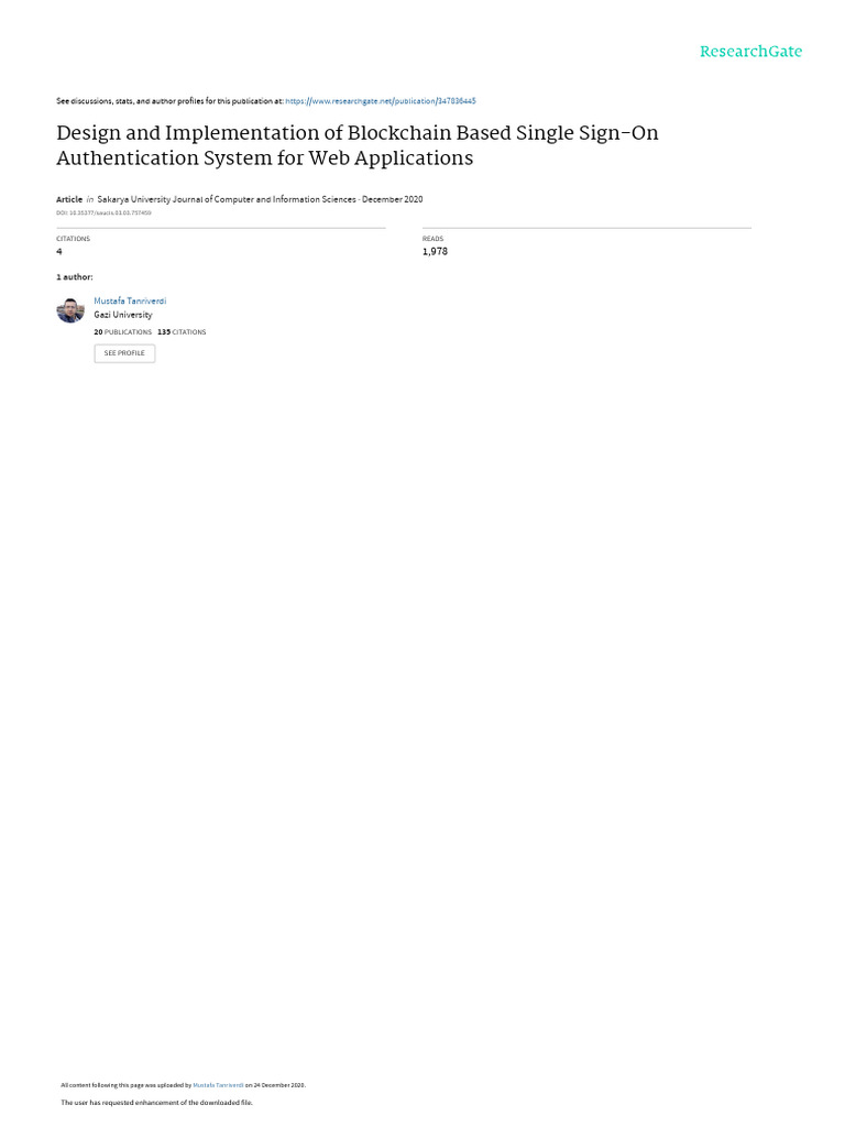 Blockchain-Based SSO Authentication System | PDF | Password ...