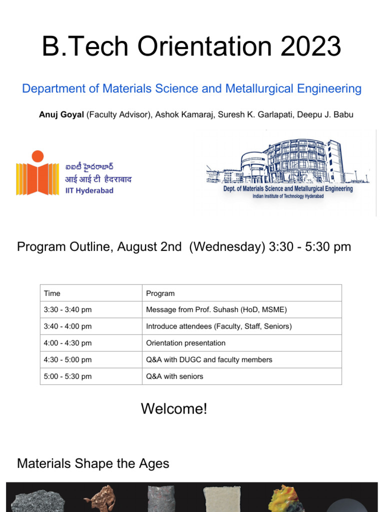 Orientation BTech 2023 Anuj | PDF | Engineering | Physical Sciences