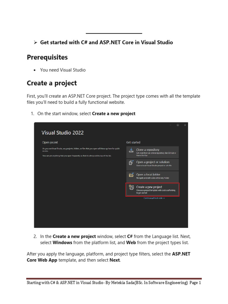 C# & ASP.NET Core Setup Guide | PDF | C Sharp (Programming Language ...