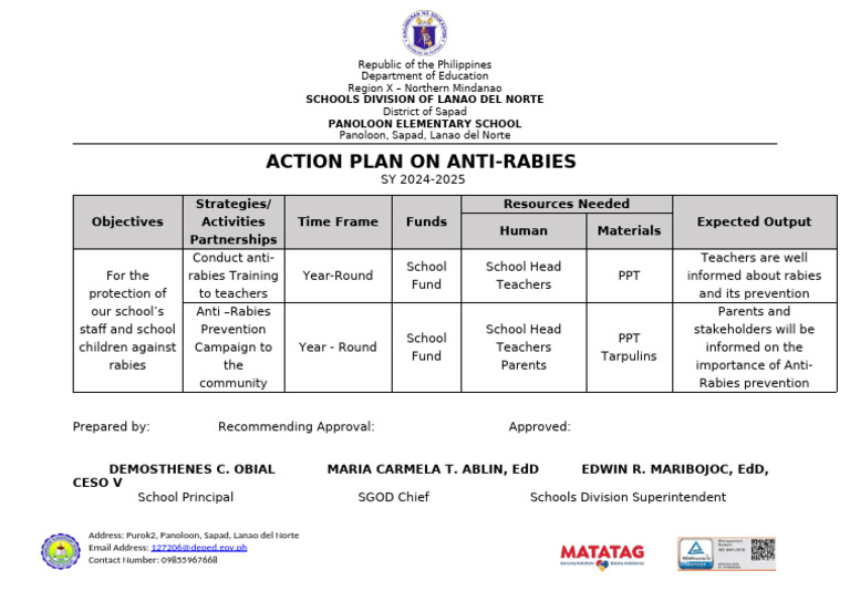 Anti-Rabies Action Plan 2024-2025 | PDF