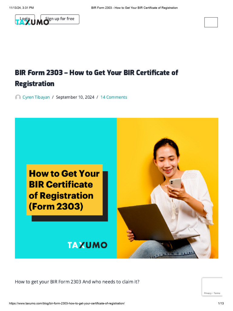 Bir form 2303 how to get your bir certificate of registration pdf