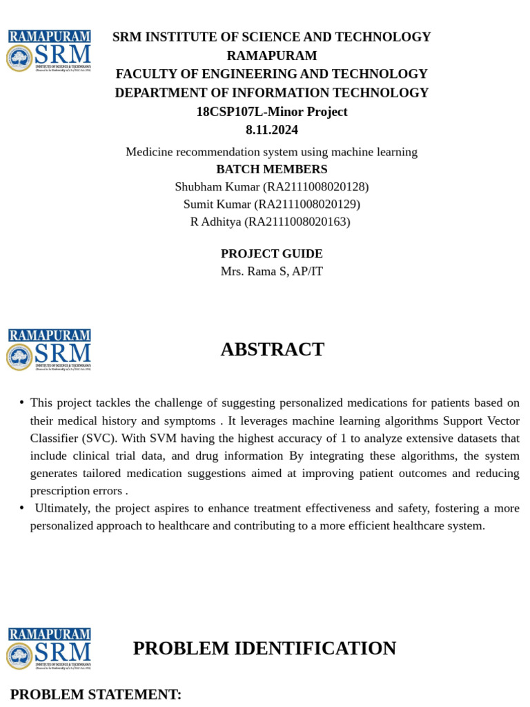 Batch C03 Medicine Recommendation System Using Machine Learning | PDF ...