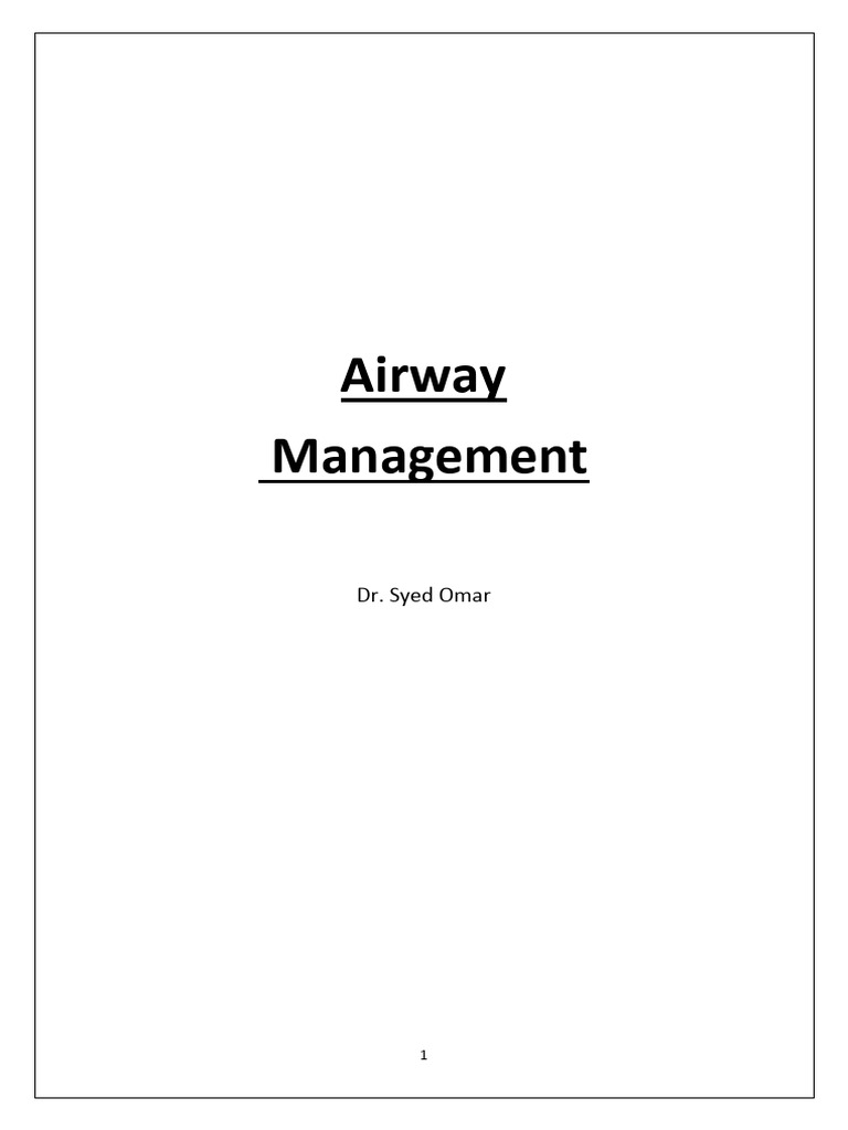 Airway Management Pdf Larynx Lung