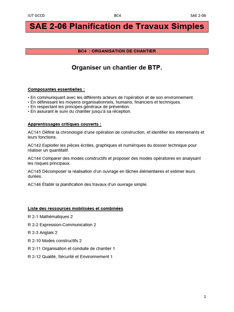 Organisation et Planification Chantier BTP | PDF | Gestion de projet