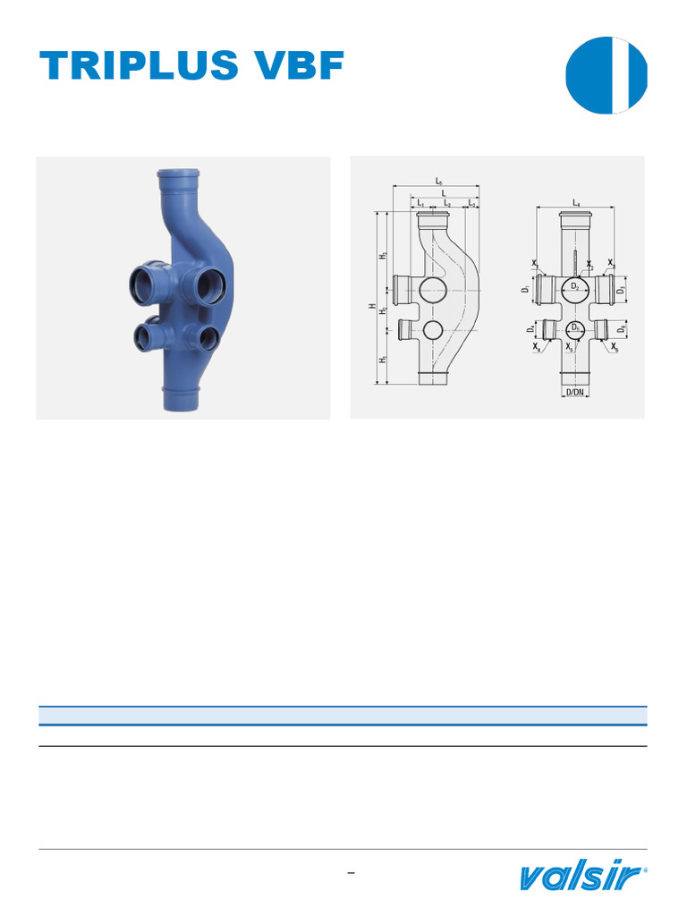 Valsri TRIPLUS-VBF Technical Data Sheet | PDF | Pipe (Fluid Conveyance ...