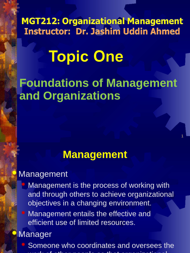 Chapter 1 - Foundations of Management and Organizations | PDF ...