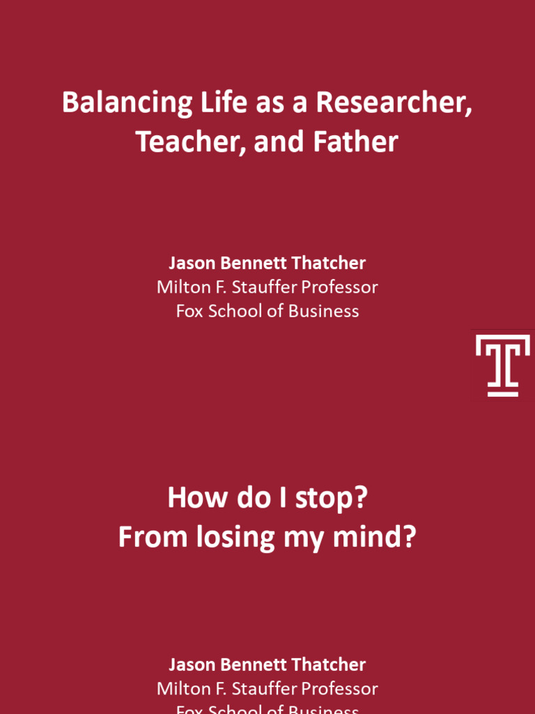 Work-life balance talk | PDF
