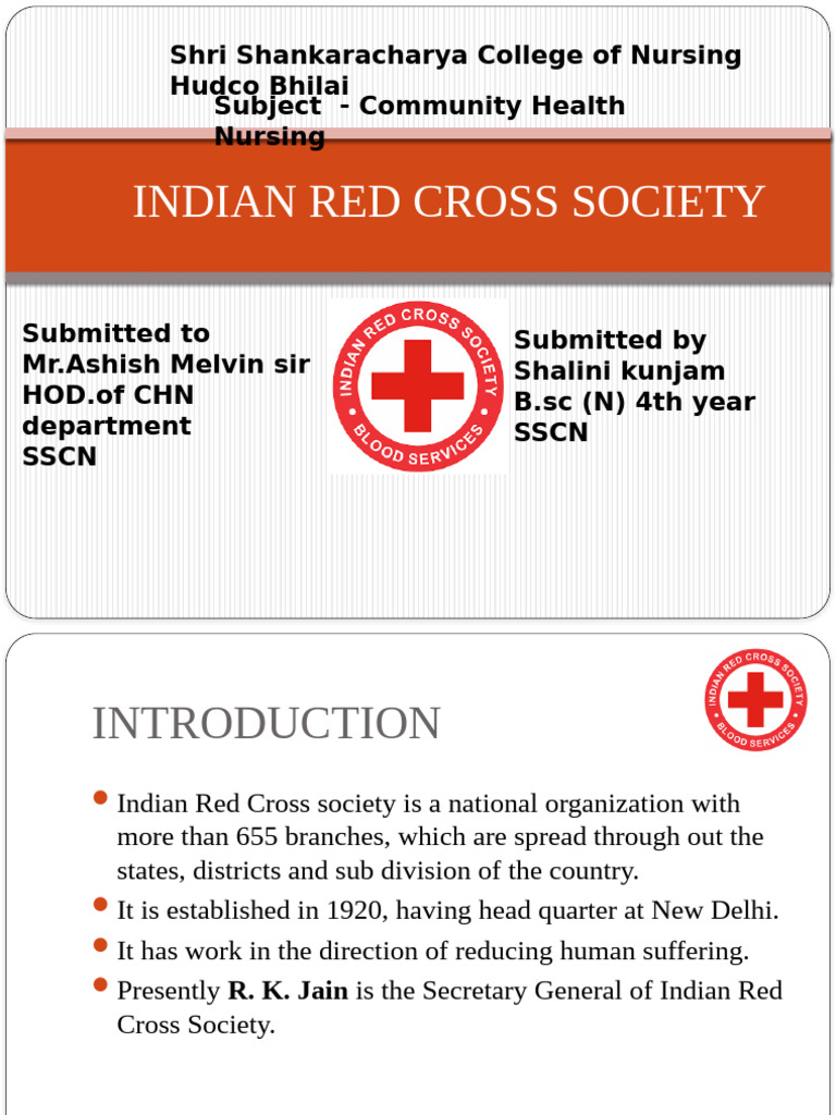 Indian Red Cross Society Overview | PDF | Nursing | Volunteering