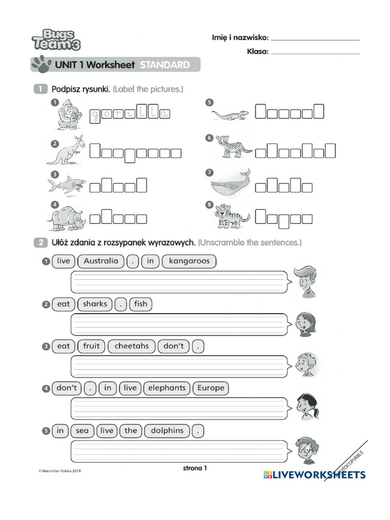 Unit 1 Karty Pracy Standard | PDF