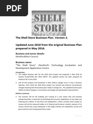Shell Store Business Plan