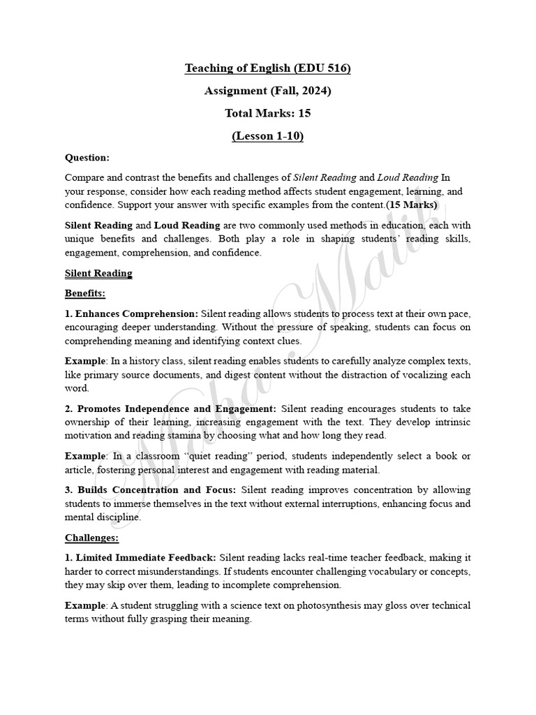 Comparing Silent and Loud Reading | PDF | Reading Comprehension | Phonics