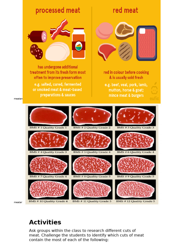 Meat Cuts & Cooking Techniques | PDF