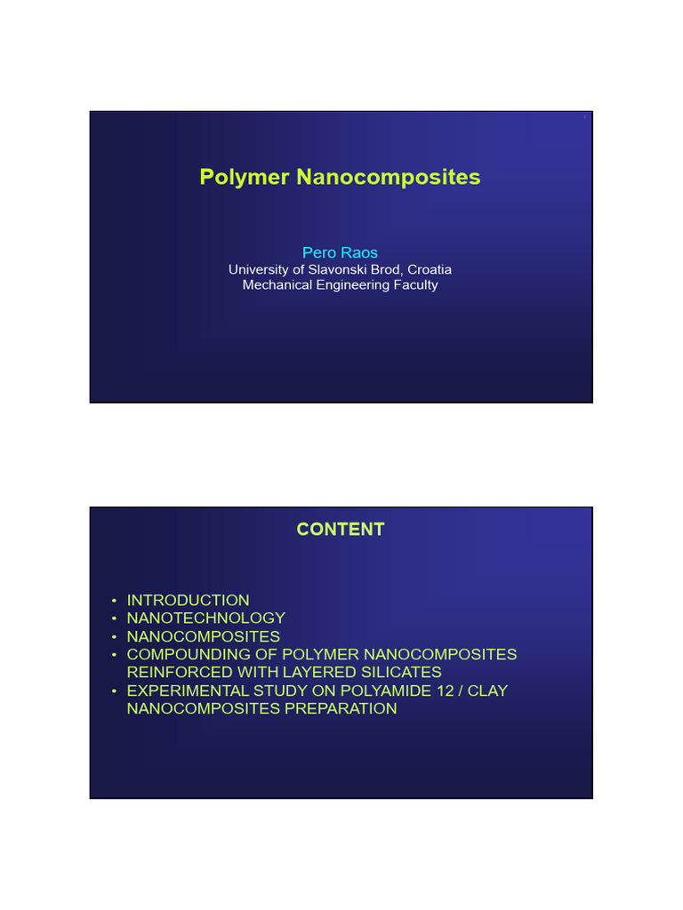 Polymer Nanocomposites Research Study | PDF | Nanocomposite | Materials