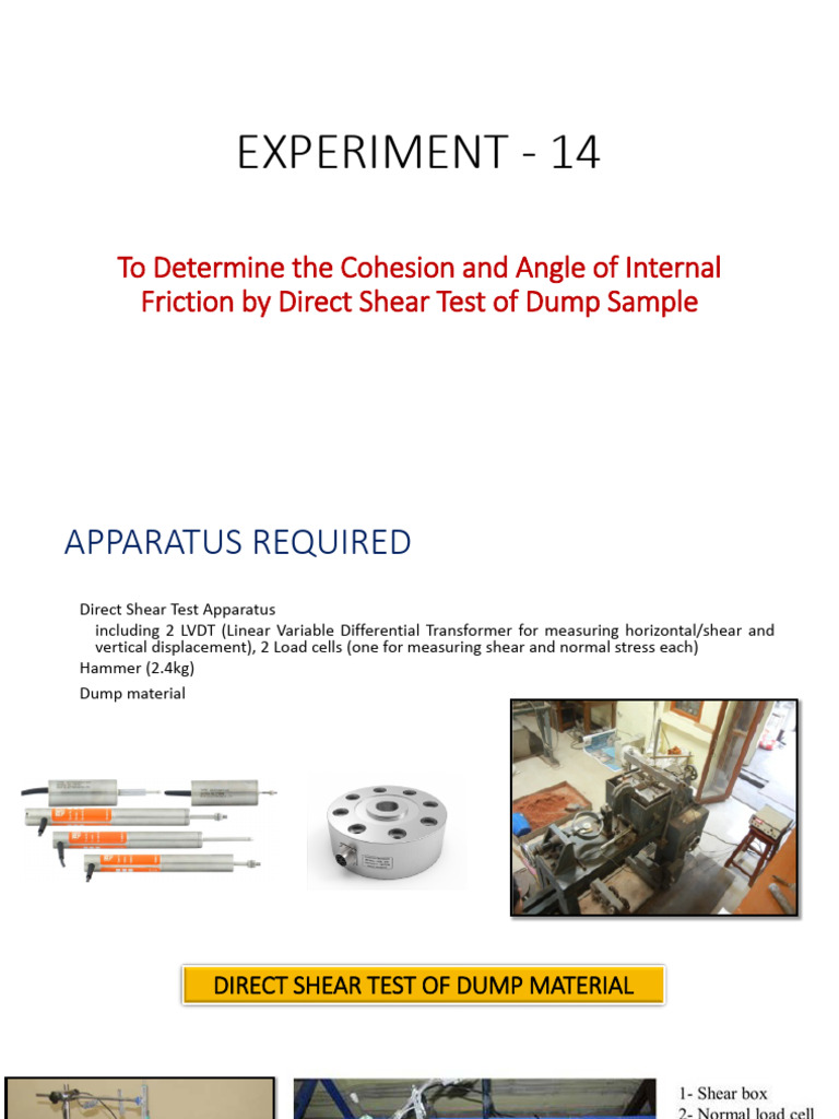 Direct Shear Test for Soil Cohesion & Friction | PDF | Strength Of ...