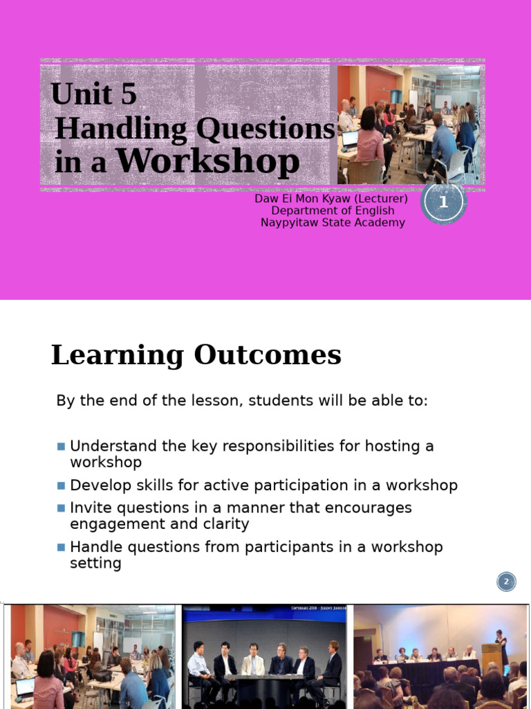 Workshop Question Handling Techniques | PDF | Web Conferencing ...