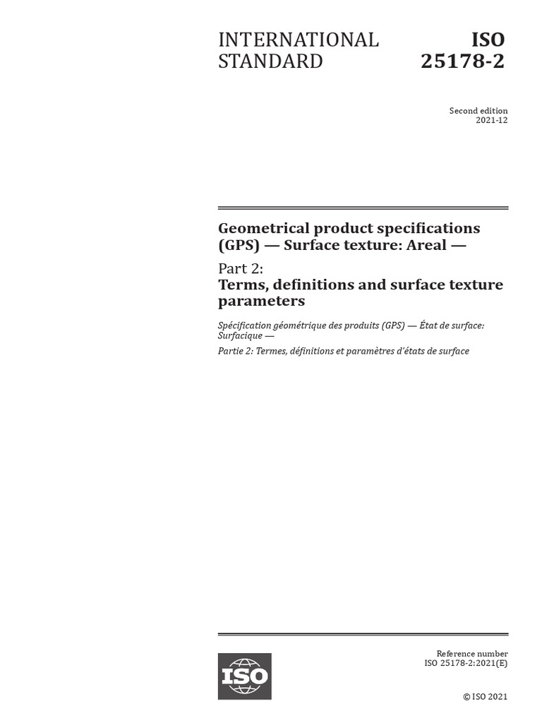 Iso 25178-2-2021 | PDF | International Organization For
