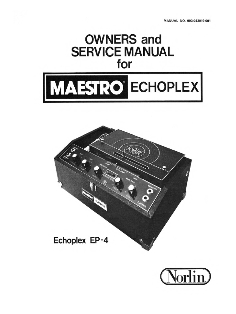 Echoplex Owner Service Manual Small | PDF