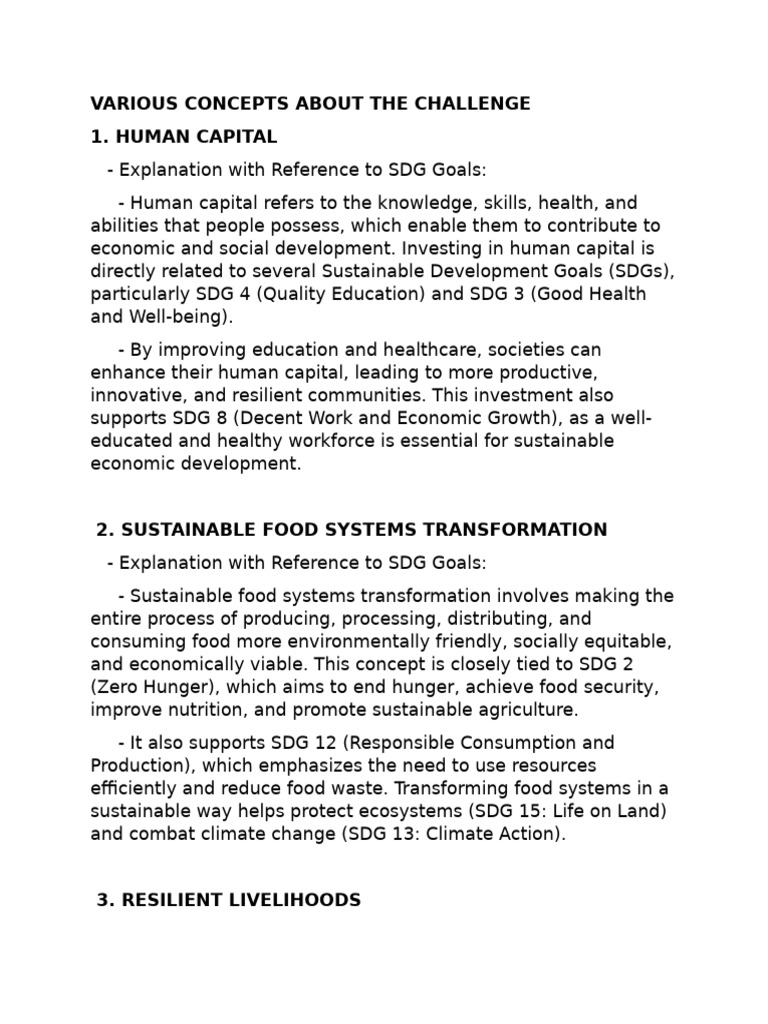 Human Capital and Sustainable Development | PDF | Malnutrition | Nutrition