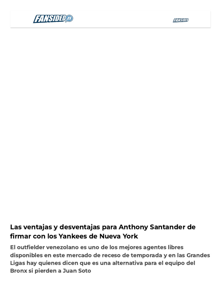 Las ventajas y desventajas para anthony santander de firmar con yankees