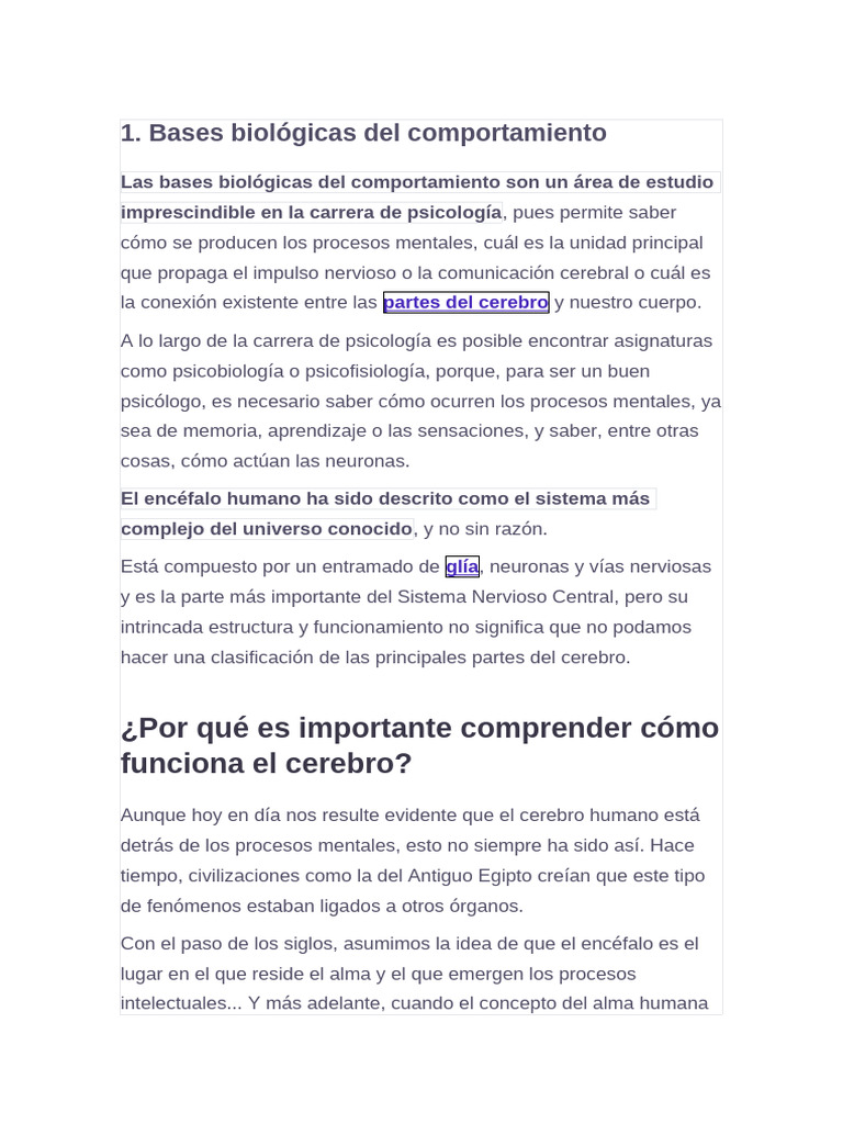 Bases Biologicas Del Comportamiento | PDF | Cerebro | Hipotálamo