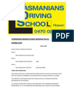 Tasmanians Driving School Booking Policy - 4124936