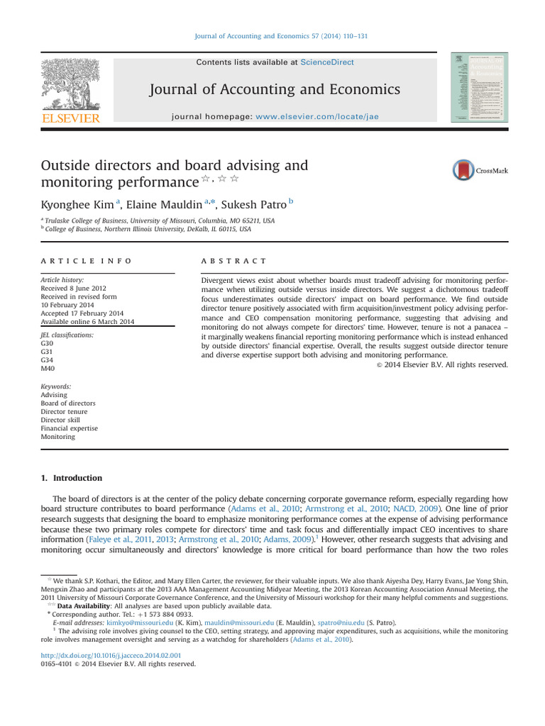 Outside Directors' Impact on Board Performance | PDF | Errors And ...