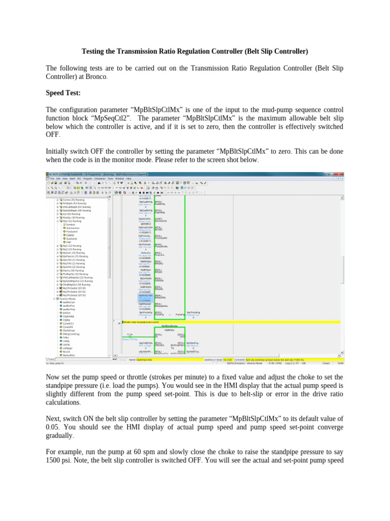 Testing Belt Slip Controller Performance | PDF | Pump | Parameter ...