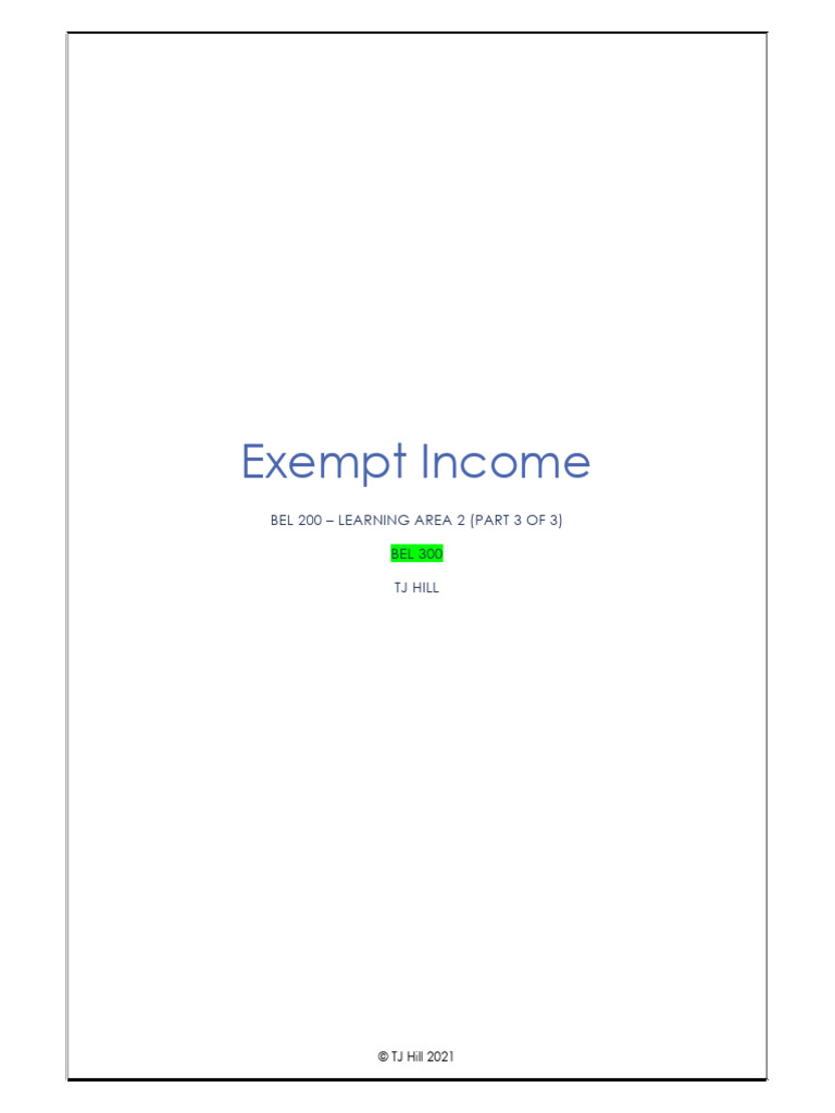 Understanding Exempt Income in Tax Law | PDF | Tax Exemption | Dividend