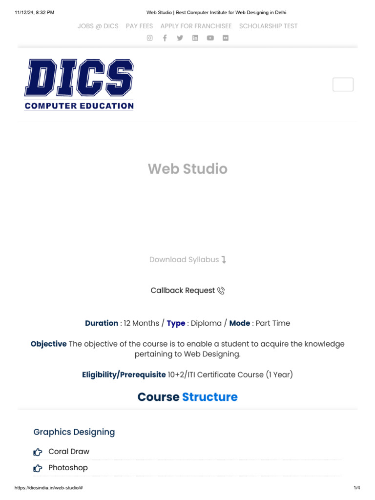 Web Studio - Best Computer Institute For Web Designing in Delhi | PDF ...