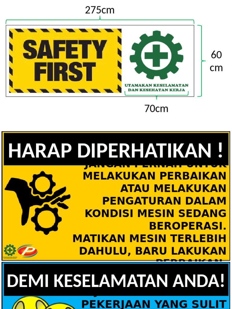 Rambu Keselamatan Kerja Mesin Beroperasi | PDF
