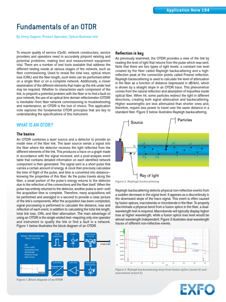 Exfo Anote194 Otdr-Fundamentals Ar | PDF | Optical Fiber | Decibel