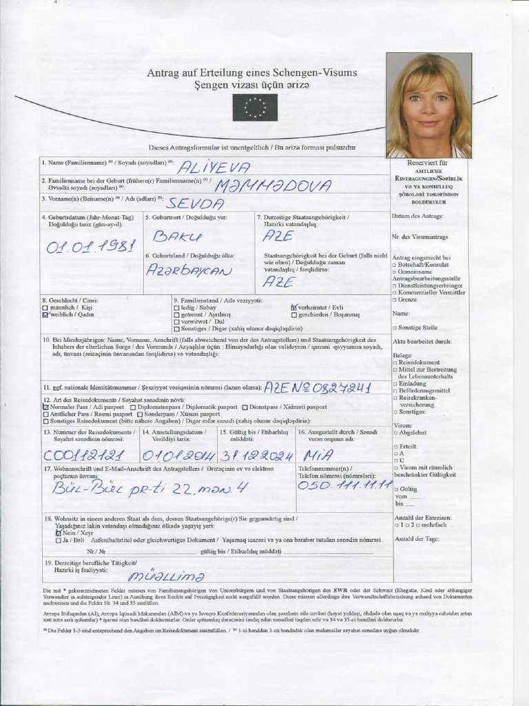 C Musterantrag Erwachsener Data | PDF