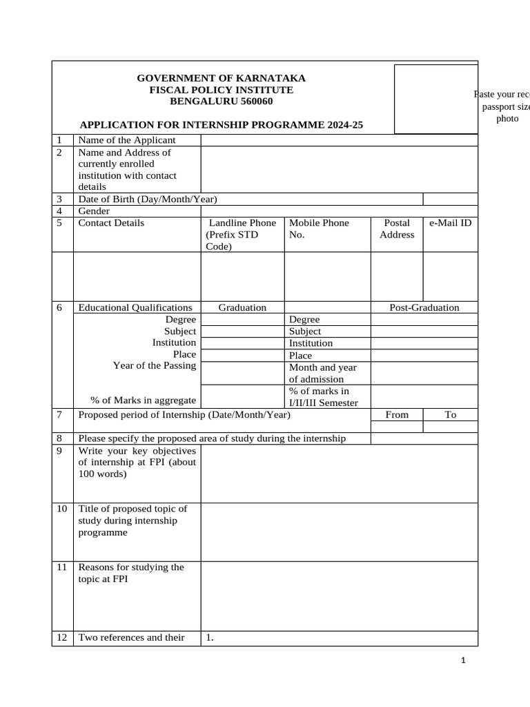 Internship Application 2024-25 | PDF | Career & Growth