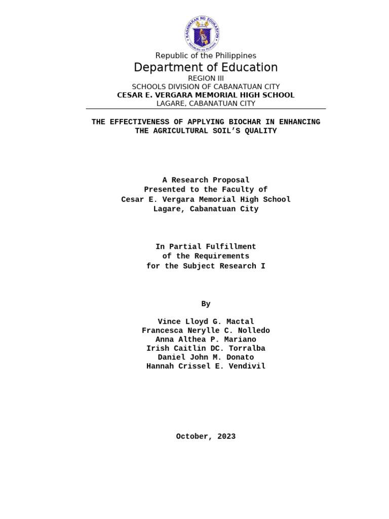 The Effectiveness of Applying Biochar in Enhancing | PDF | Soil ...