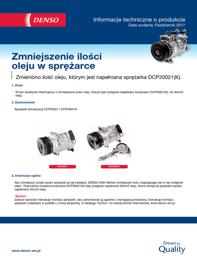 PL AC Compressor Kit - DC20021 - Bulletin | PDF