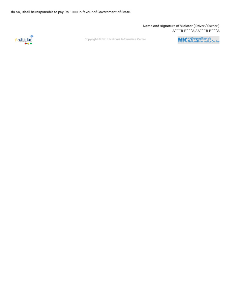 Echallan parivahan gov in mparivahan api print pdf challan no o6rsvk