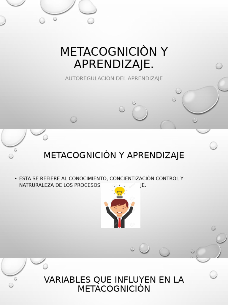 Factores de la Metacognición en el Aprendizaje | PDF | Crecimiento ...