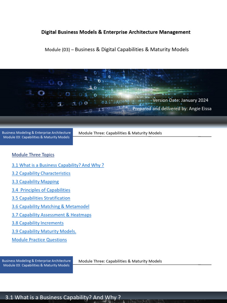 Business Capabilities & Maturity Models | PDF | Enterprise Architecture ...