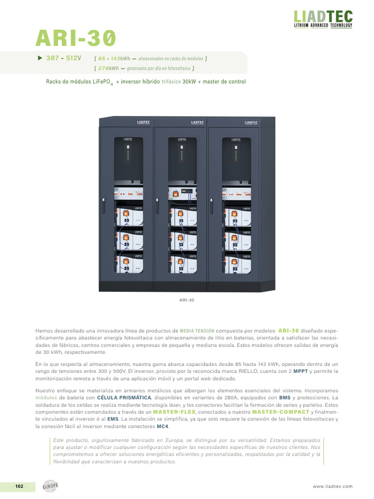 Racks LiFePO4 y Inversor Híbrido 30kW | PDF | Fotovoltaica | Energia ...