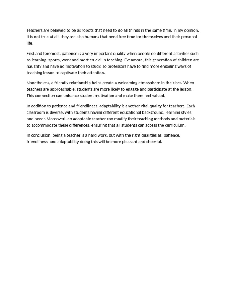 Essential Qualities for Effective Teaching | PDF