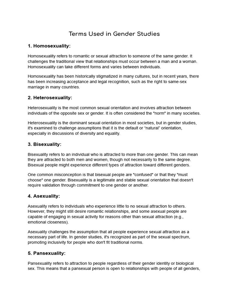 Key Terms in Gender Studies | PDF | LGBTQIA+ Studies | Transgender