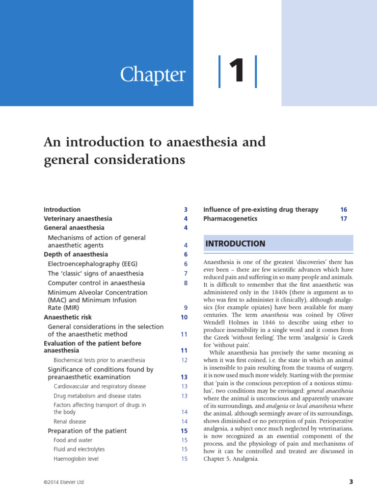 Chapter 1 - An Introduction To Anaesthesia and General - 2014 ...