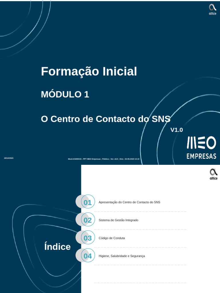 Formação Inicial - Módulo 1 - O Centro de Atendimento Do SNS - V1.0 ...