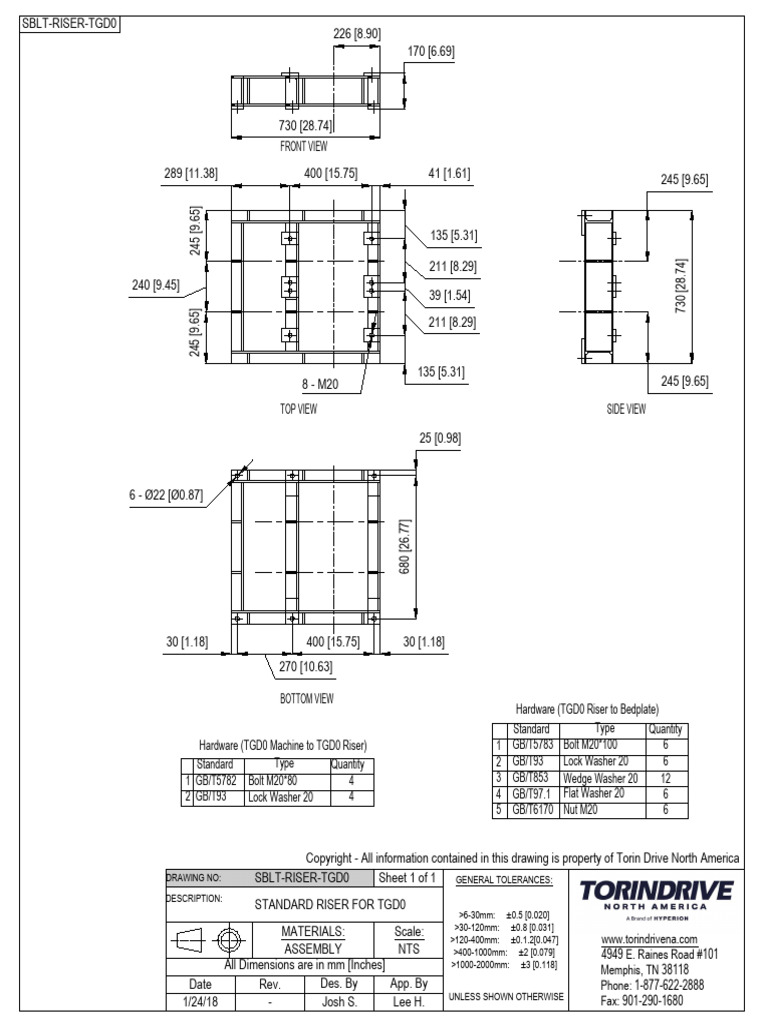 SBLT Riser TGD0 | PDF | Washer (Hardware) | Screw